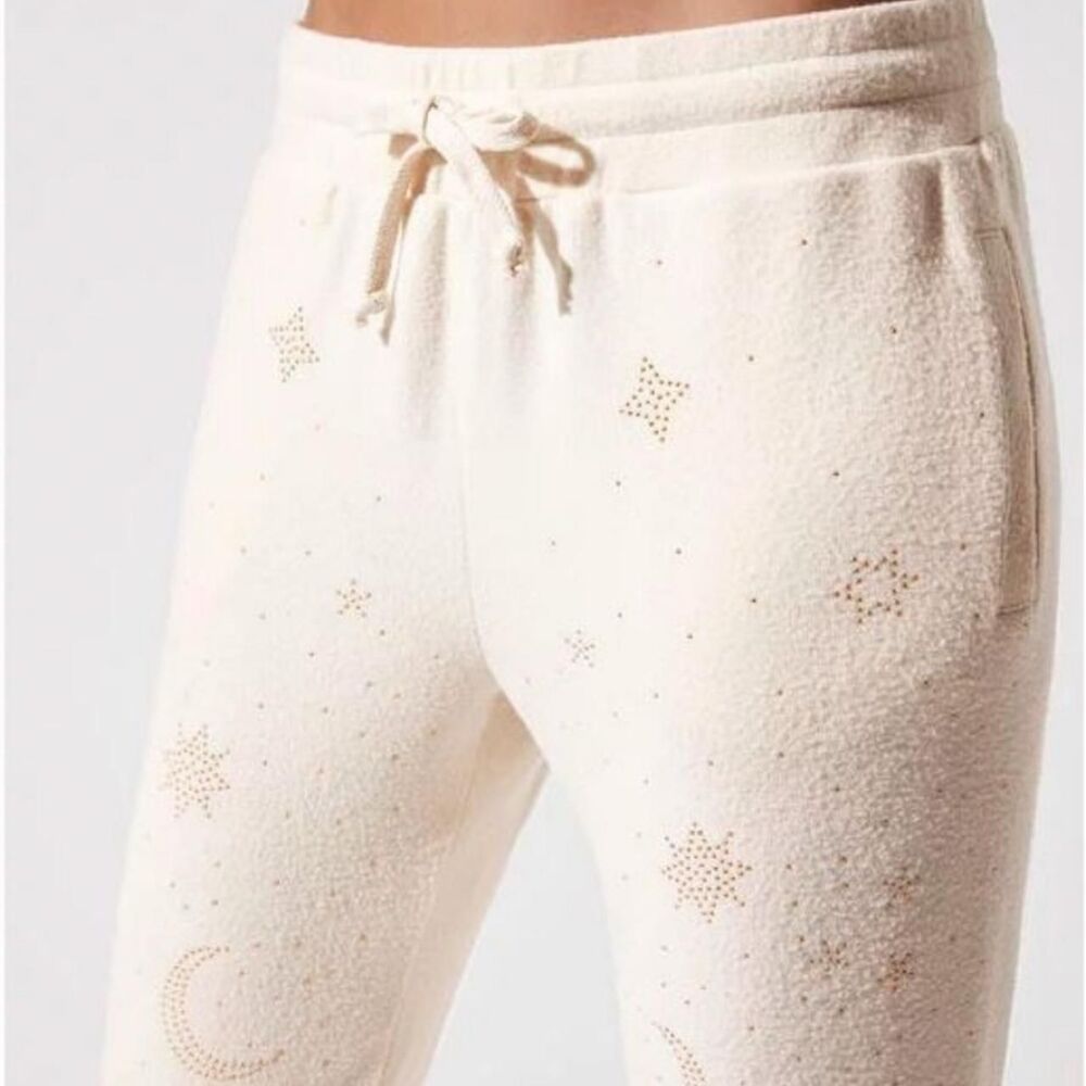 Beach Riot Ivory Celestial Rhinestone Joggers USA L